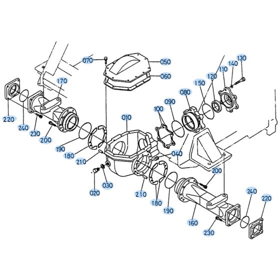Front Axle Case Assembly for Kubota R310 Loader