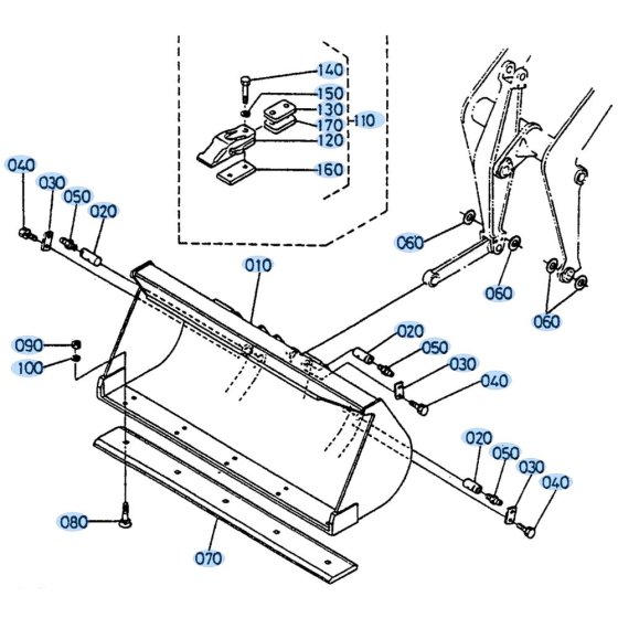 Bucket Assembly for Kubota R310 Loader
