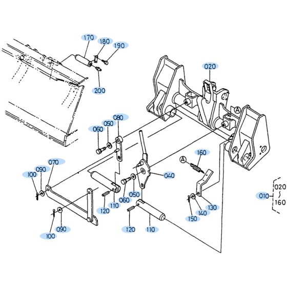 Multi Coupler Assembly for Kubota R310 Loader