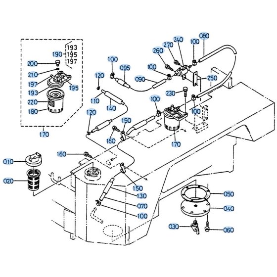 Fuel Tank Assembly for Kubota R310 Loader