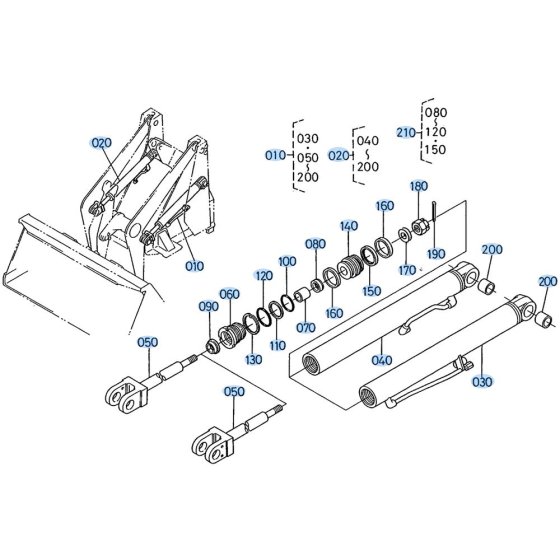 Lift Cylinder Assembly for Kubota R310 Loader