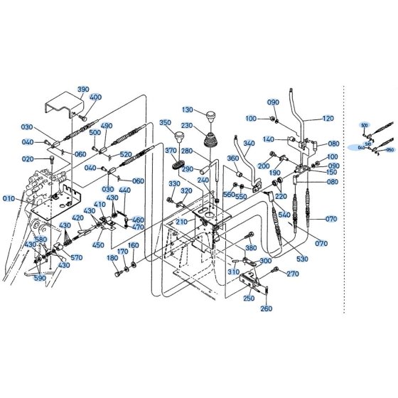 Control Lever Assembly for Kubota R310 Loader
