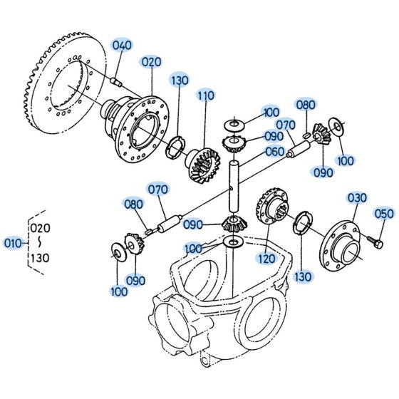 Rear Differential Case Cover Assembly for Kubota R310 Loader