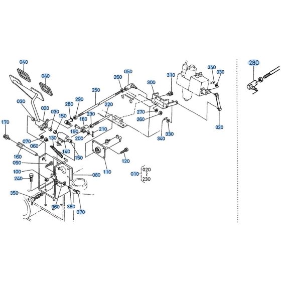 Brake Pedal Assembly for Kubota R310 Loader
