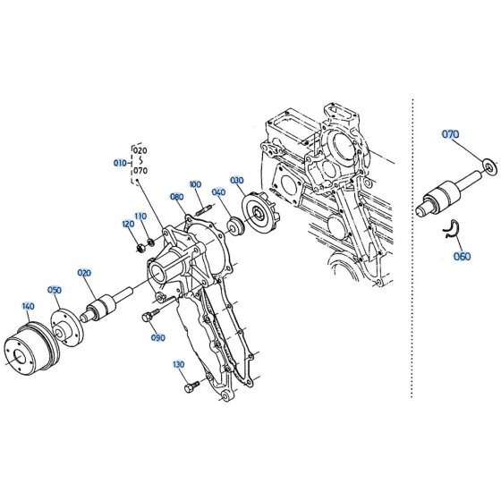 Water Pump Assembly for Kubota R400 Loader