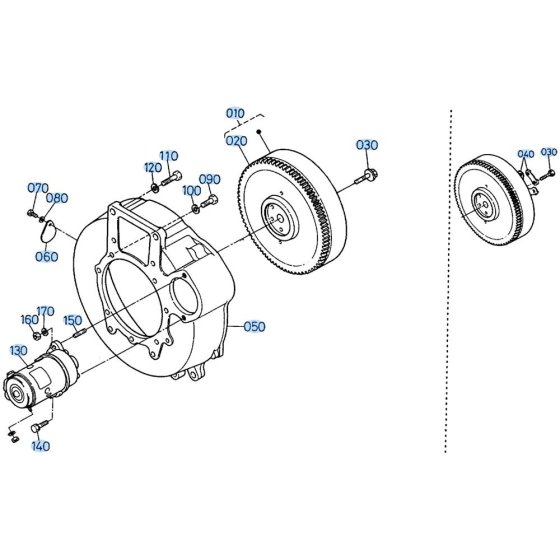 Flywheel Assembly for Kubota R400 Loader