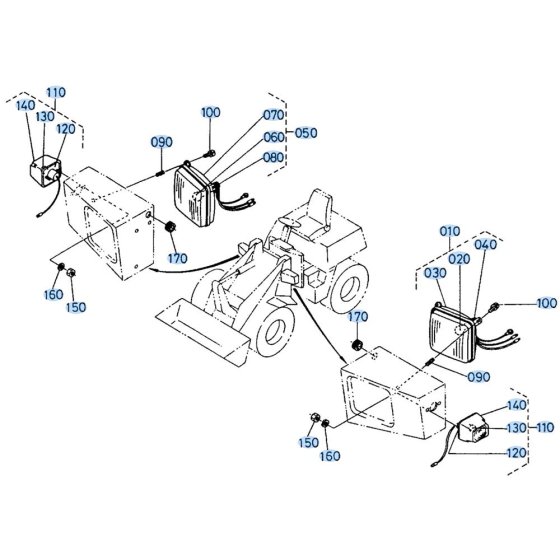 Light Assembly for Kubota R400 Loader