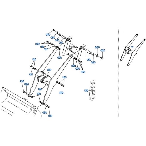 Shovel Frame Assembly for Kubota R400 Loader