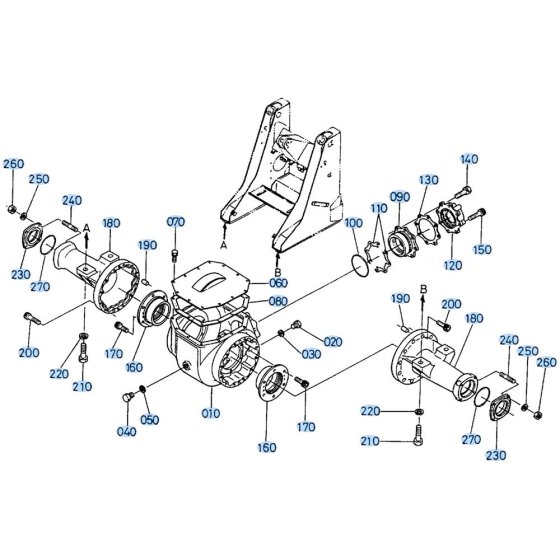 Differential Case (Front) Assembly for Kubota R400 Loader
