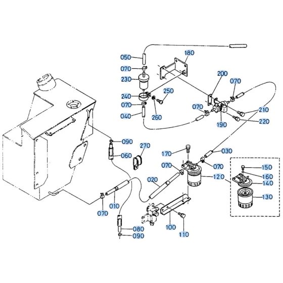 Fuel System Assembly for Kubota R400 Loader