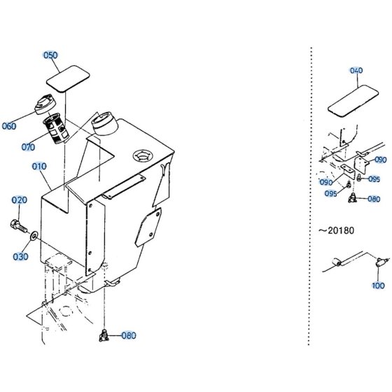 Fuel Tank Assembly for Kubota R400 Loader