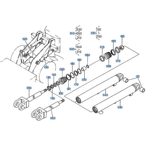 Lift Cylinder Assembly for Kubota R400 Loader