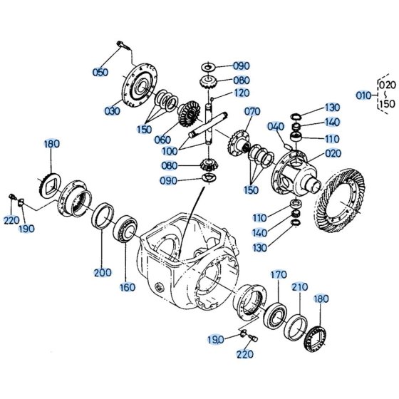 Differential (Front) Assembly for Kubota R400 Loader