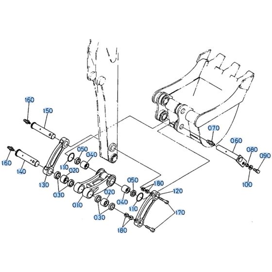 Bucket Link Assembly for Kubota R400 Loader