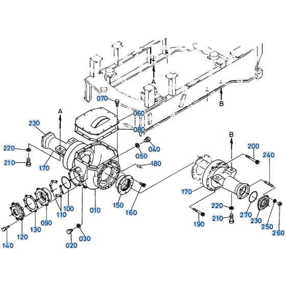 Differential Case (Rear) Assembly for Kubota R400 Loader