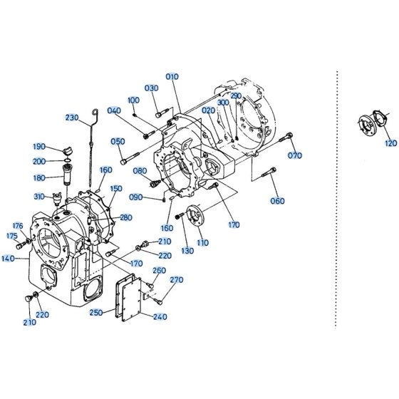 Transmission Case Assembly for Kubota R400 Loader