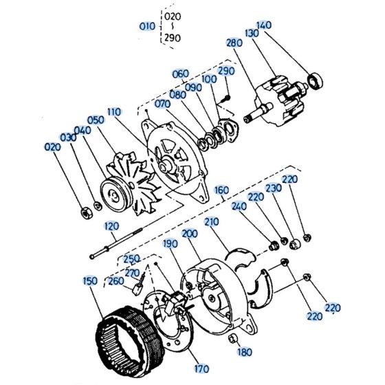 Dynamo Assembly for Kubota R410 Loader