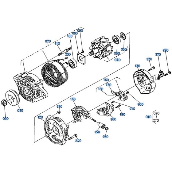 Alternator Assembly for Kubota R410 Loader