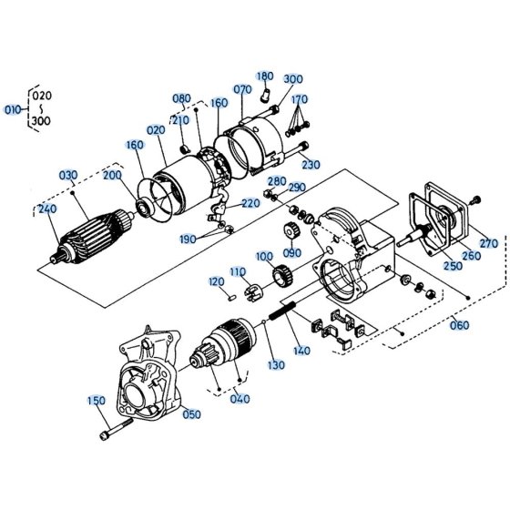 Starter Assembly for Kubota R410 Loader