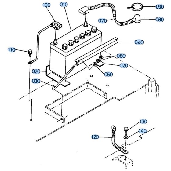 Battery Assembly for Kubota R410 Loader
