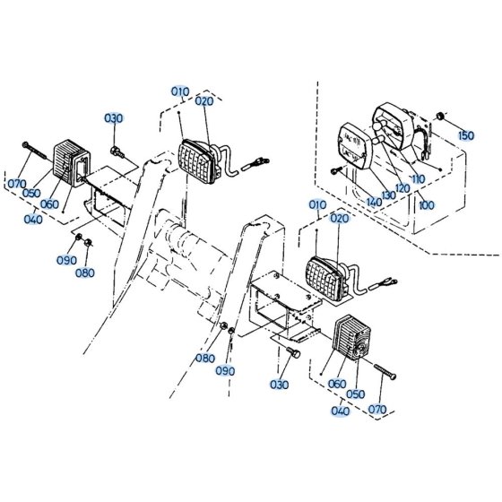 Light Assembly for Kubota R410 Loader