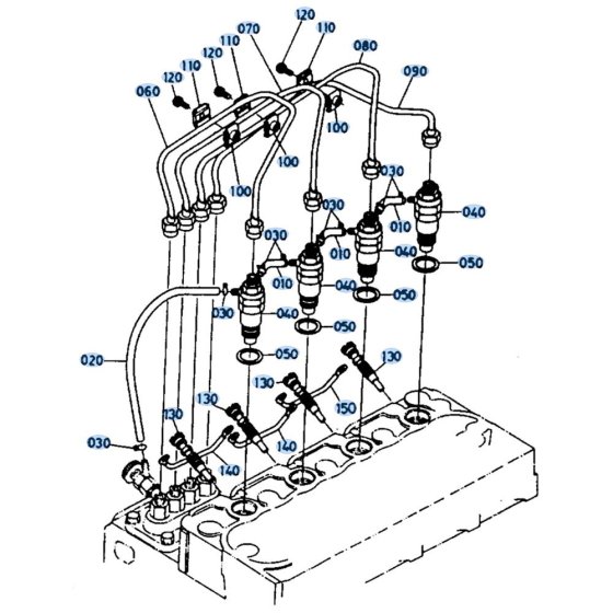 Glow Plug, Nozzle Holder Assembly for Kubota R410 Loader