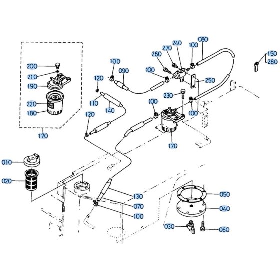 Fuel Tank Assembly for Kubota R410 Loader