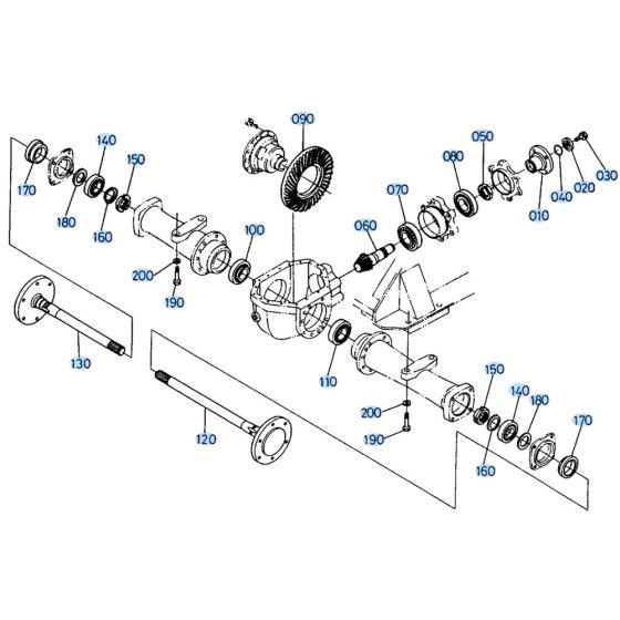 Axle (Front) Assembly for Kubota R410 Loader