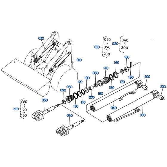 Lift Cylinder Assembly for Kubota R410 Loader