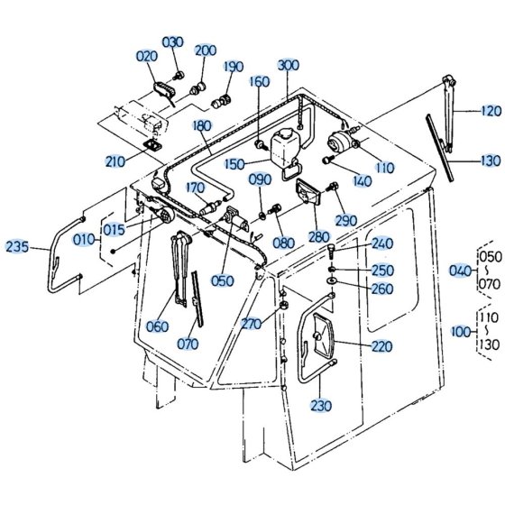 Wiper Assembly for Kubota R410 Loader