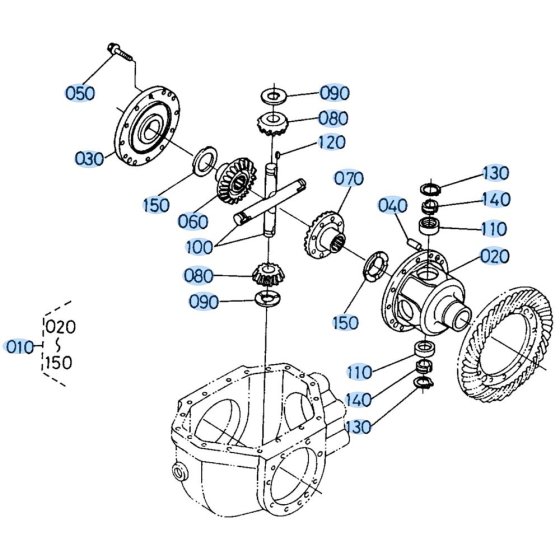 Differential Case (Front) Assembly for Kubota R410 Loader