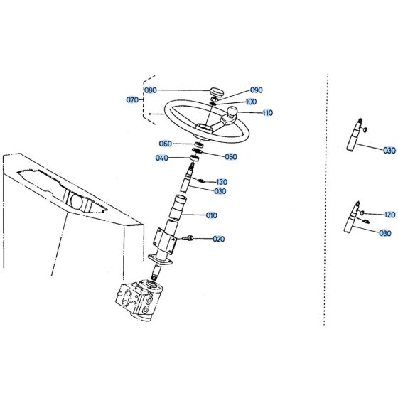 Steering Assembly for Kubota R410 Loader