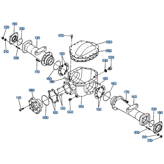 Axle Case (Rear) Assembly for Kubota R410 Loader