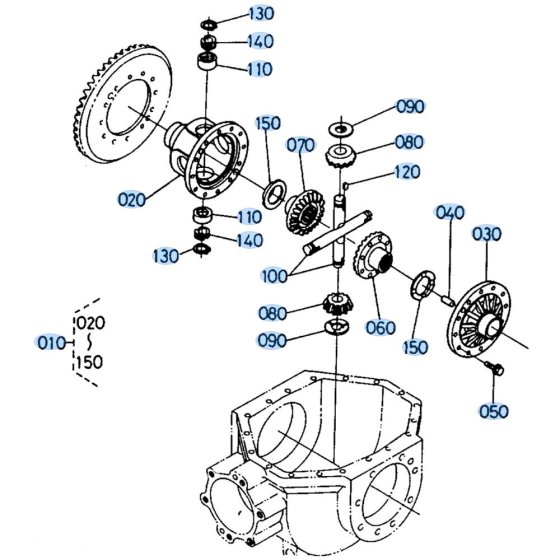 Differential Case (Rear) Assembly for Kubota R410 Loader