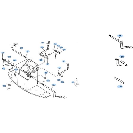 Brake Pedal Assembly for Kubota R420 Loader
