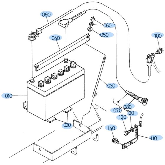 Battery Assembly for Kubota R420 Loader