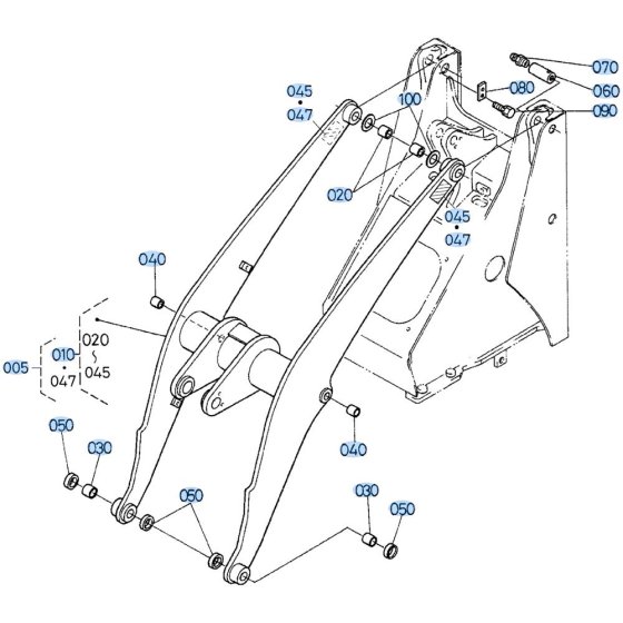 Shovel Arm Assembly for Kubota R420 Loader