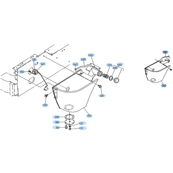 Fuel Tank Assembly for Kubota R420 Loader