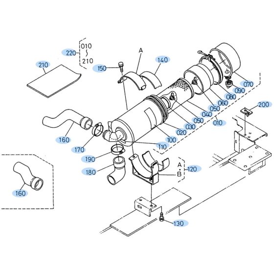 Air Cleaner Assembly for Kubota R420 Loader
