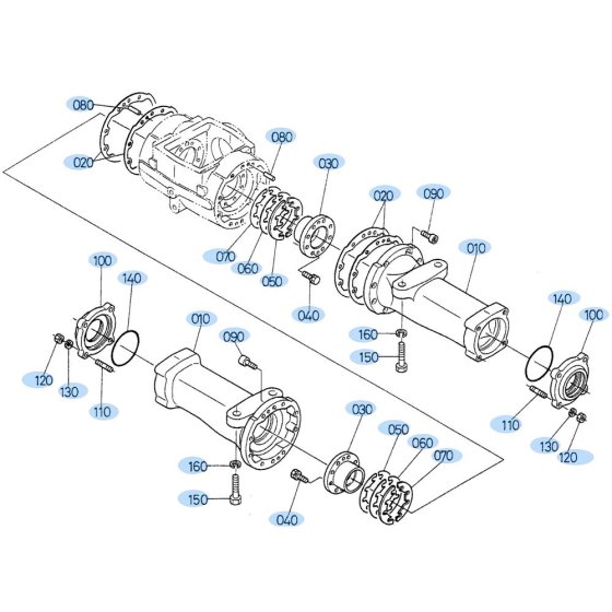 Axle Case (Front) Assembly for Kubota R420 Loader
