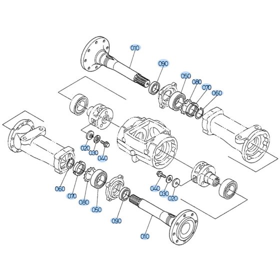 Axle (Front) Assembly for Kubota R420 Loader