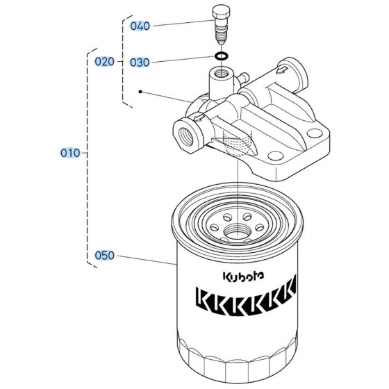 Fuel Filter Assembly for Kubota R430 Loader