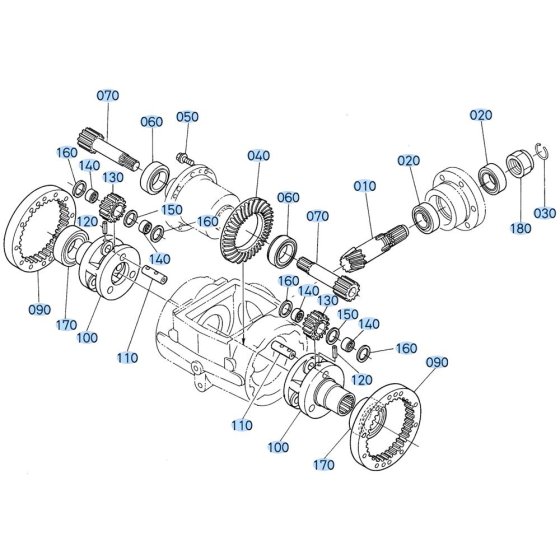 Differential Case (Front) Assembly for Kubota R430 Loader