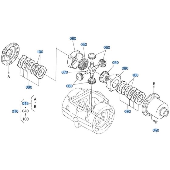 Differential (Front) Assembly for Kubota R430 Loader