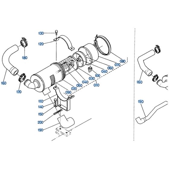 Air Cleaner Assembly for Kubota R510 Loader