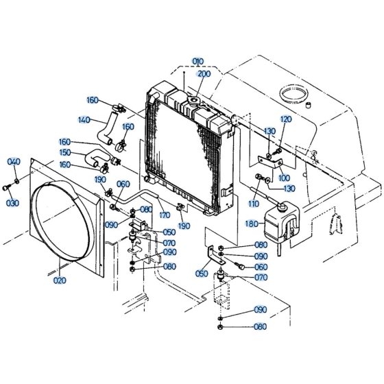 Radiator Assembly for Kubota R510 Loader