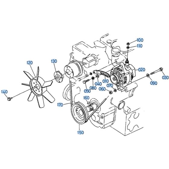 Fan Assembly for Kubota R510 Loader