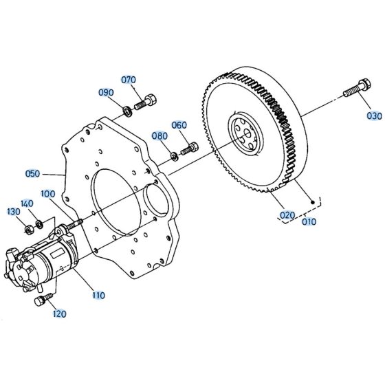 Flywheel Assembly for Kubota R510 Loader