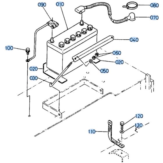 Battery Assembly for Kubota R510 Loader