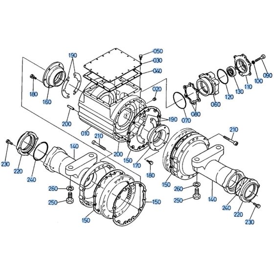 Axle Case (Front) Assembly for Kubota R510 Loader